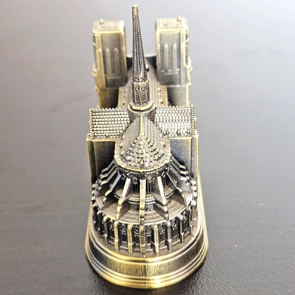 Vintage Metal Notre Dame De Paris Church Cathedral Souvenir Tourist